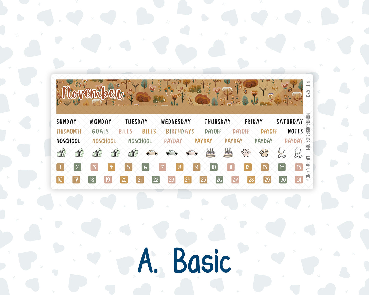 Kit 0243 - Laurel Denise Pop-Up - Monthly Kit - November - Boho Autumn