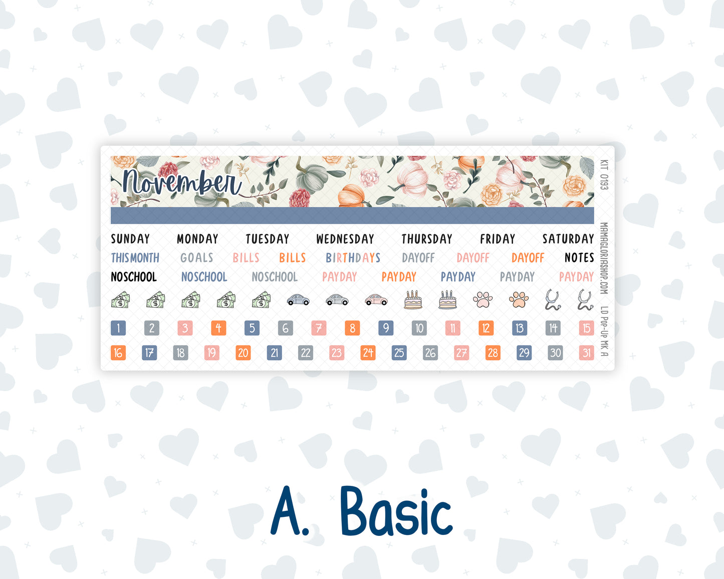 Kit 0193 - Laurel Denise Pop-Up - Monthly Kit - November - Harvest Blooms