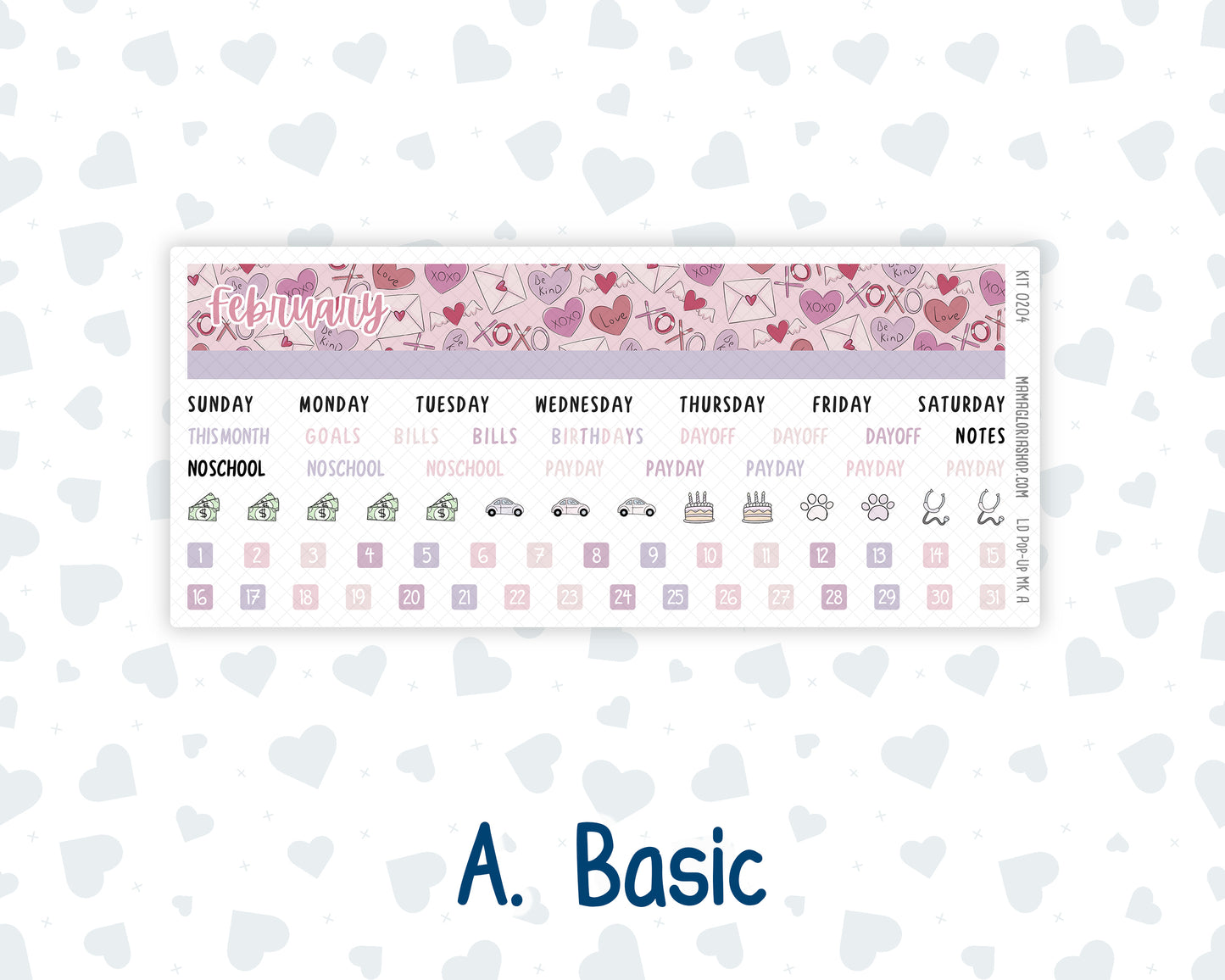 Kit 0204 - Laurel Denise Pop-Up - Monthly Kit - February - Valentines Garden