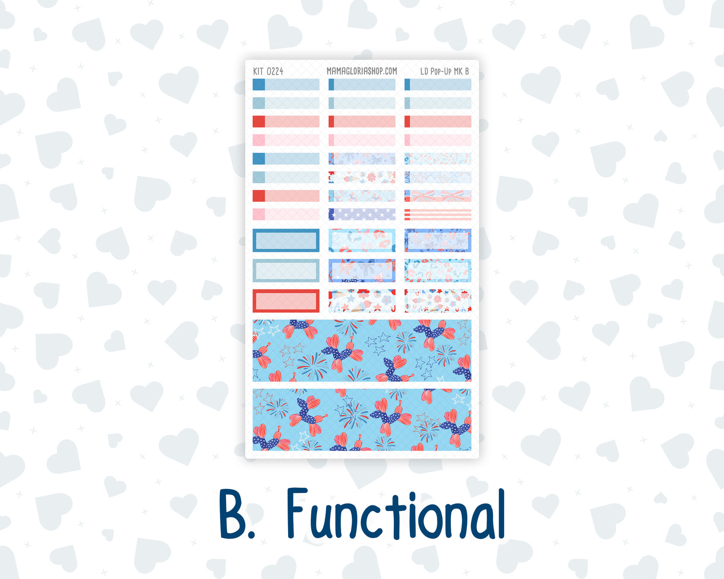 Kit 0224 - Laurel Denise Pop-Up - Monthly Kit - July - Patriotic Parade