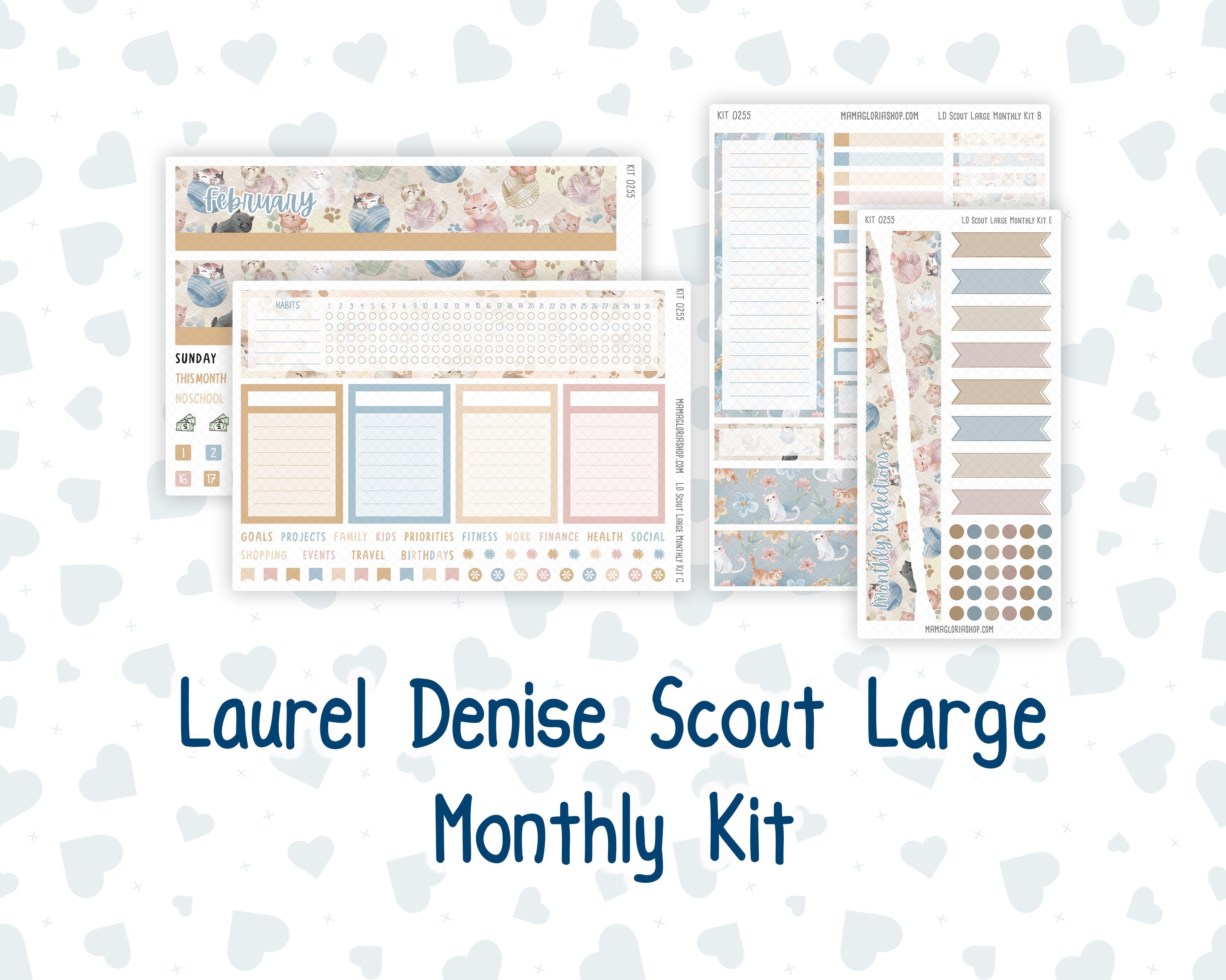 Kit 0255 - Laurel Denise The Scout Planner Large - Monthly Kit - Febru ...