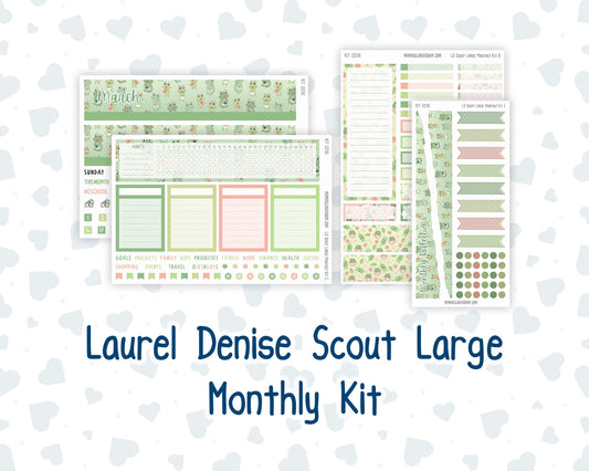 Kit 0256 - Laurel Denise The Scout Planner Large - Monthly Kit - March - Froggy Luck