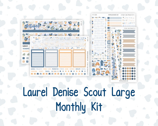Kit 0299 - Laurel Denise The Scout Planner Large - Monthly Kit - October - Book Nook