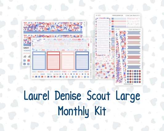 Kit 0273 - Laurel Denise The Scout Planner Large - Monthly Kit - July - Americana In Bloom