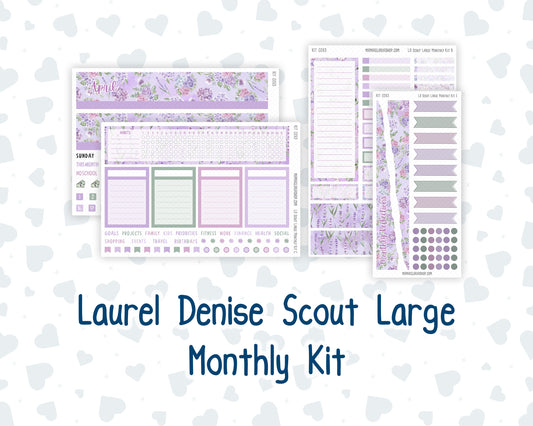 Kit 0263 - Laurel Denise The Scout Planner Large - Monthly Kit - April - Lavender Drift