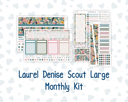 Kit 0275 - Laurel Denise The Scout Planner Large - Monthly Kit - July - Tropical Safari Blush