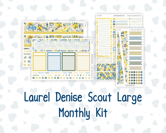 Kit 0274 - Laurel Denise The Scout Planner Large - Monthly Kit - July - Sunny Lemon Shore