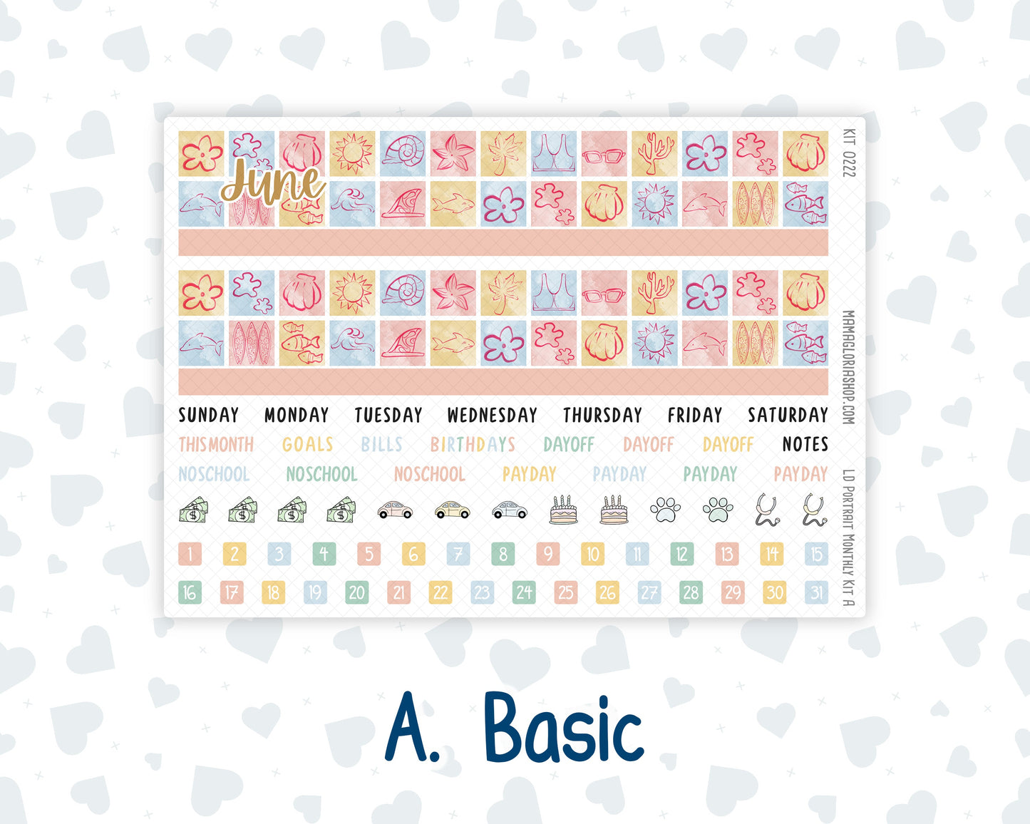 Kit 0222 - Laurel Denise Portrait - Monthly Kit - June - Beach Day