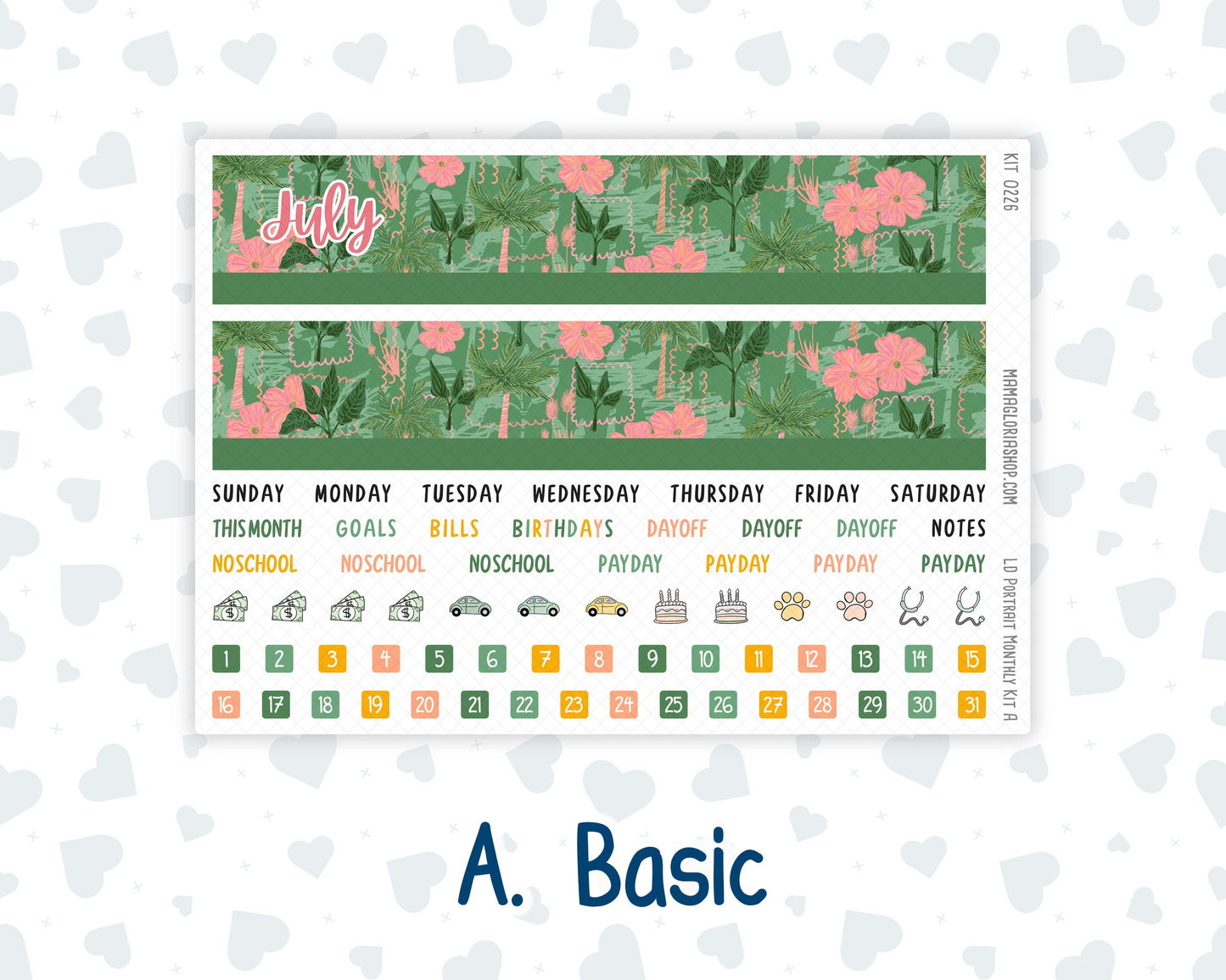 Kit 0226 - Laurel Denise Portrait - Monthly Kit - July - Tropical Whimsy