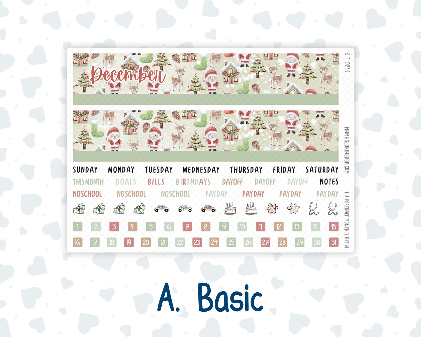 Kit 0244 - Laurel Denise Portrait - Monthly Kit - December - Santas Village