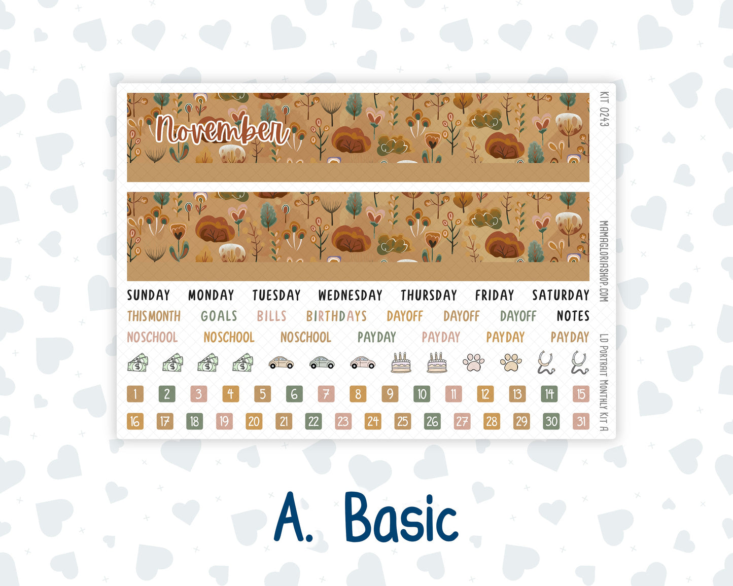 Kit 0243 - Laurel Denise Portrait - Monthly Kit - November - Boho Autumn