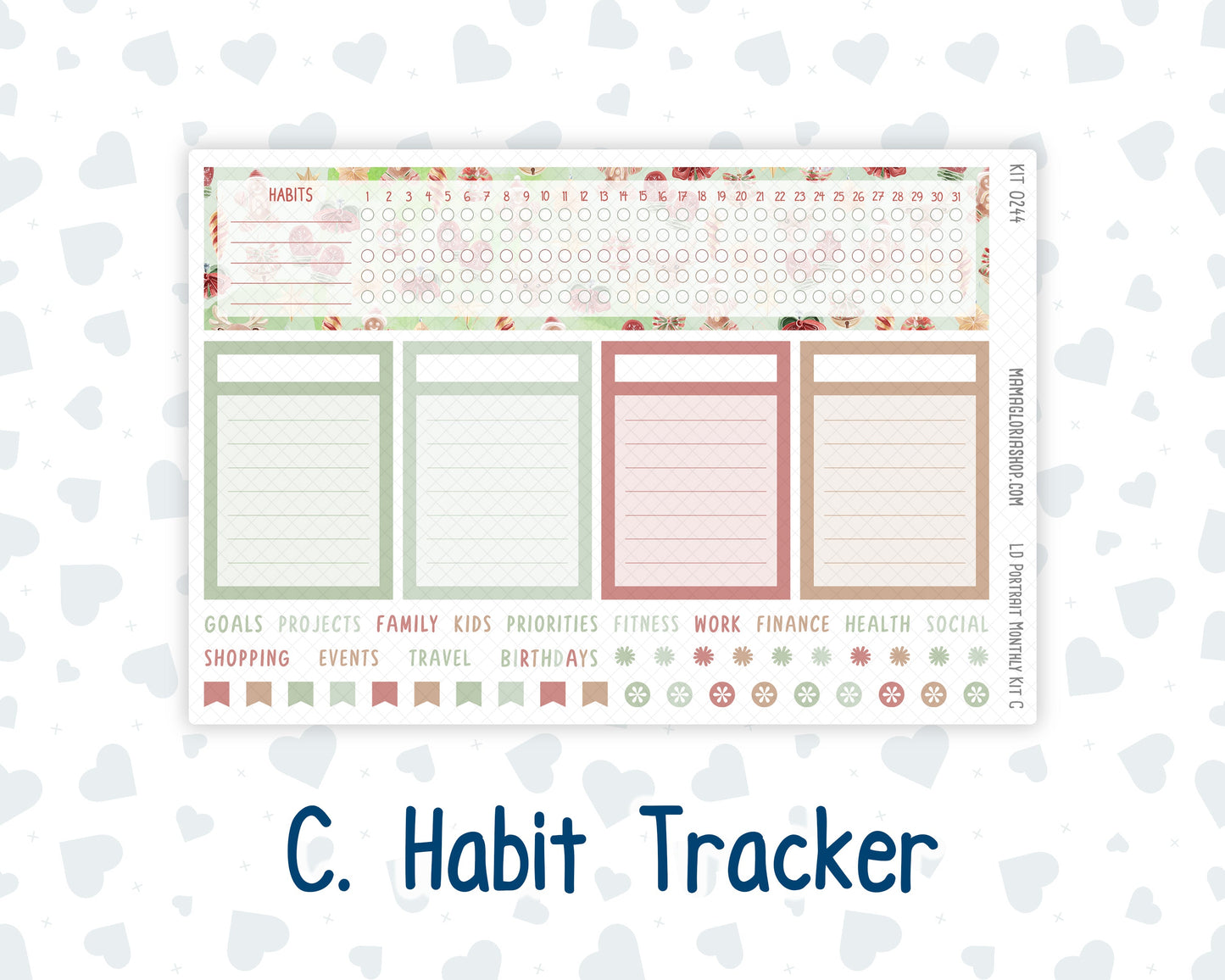 Kit 0244 - Laurel Denise Portrait - Monthly Kit - December - Santas Village