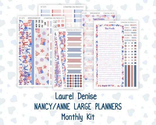 Kit 0273 - Laurel Denise Nancy/Anne Large - Monthly Kit - July - Americana In Bloom