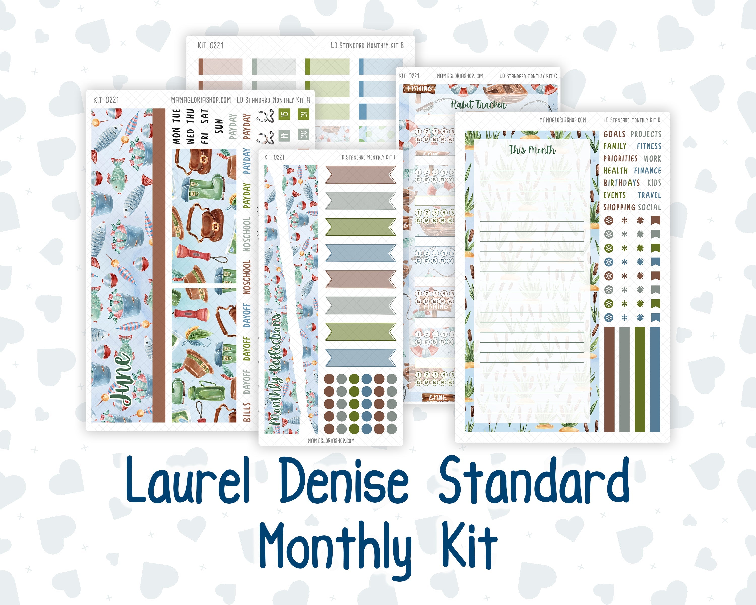 Kit 0221 - Laurel Denise Standard - Monthly Kit - June - Gone Fishing ...