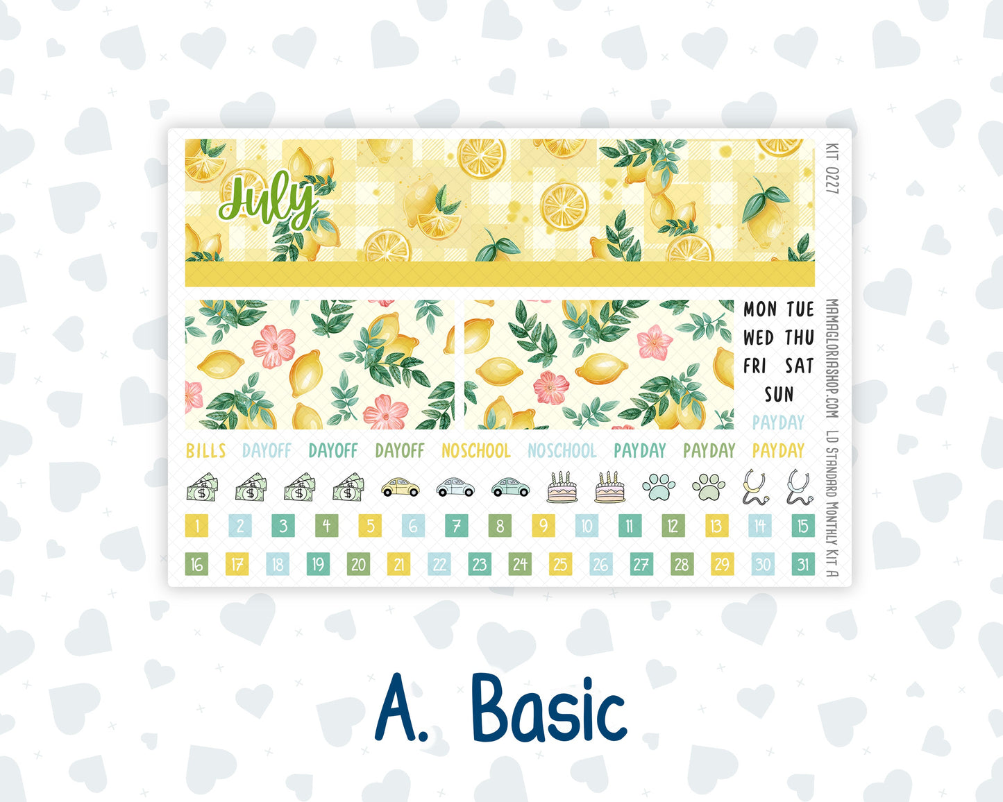 Kit 0227 - Laurel Denise Standard - Monthly Kit - July - Lemon Grove
