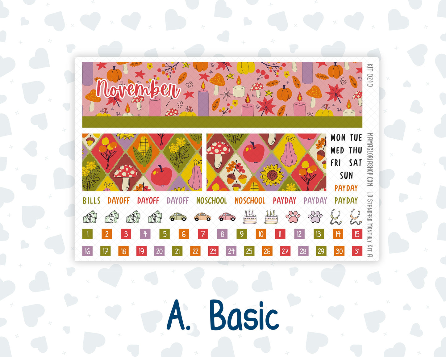 Kit 0240 - Laurel Denise Standard - Monthly Kit - November - Cozy Thanksgiving