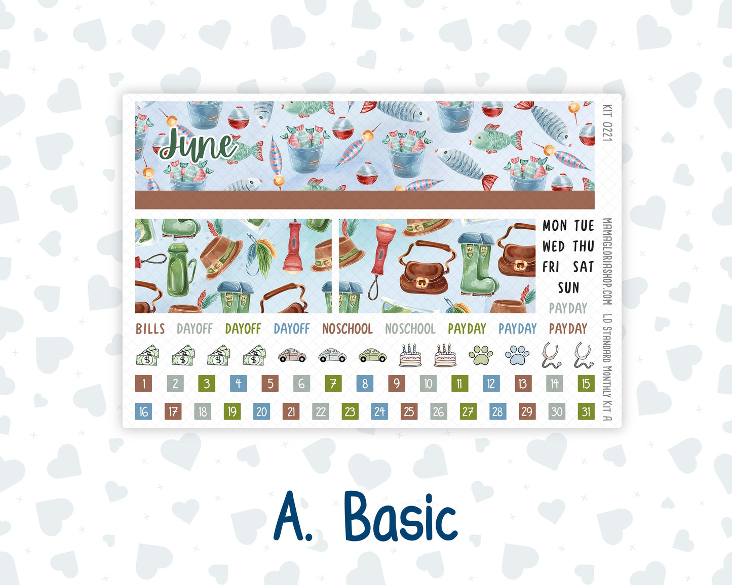 Kit 0221 - Laurel Denise Standard - Monthly Kit - June - Gone Fishing