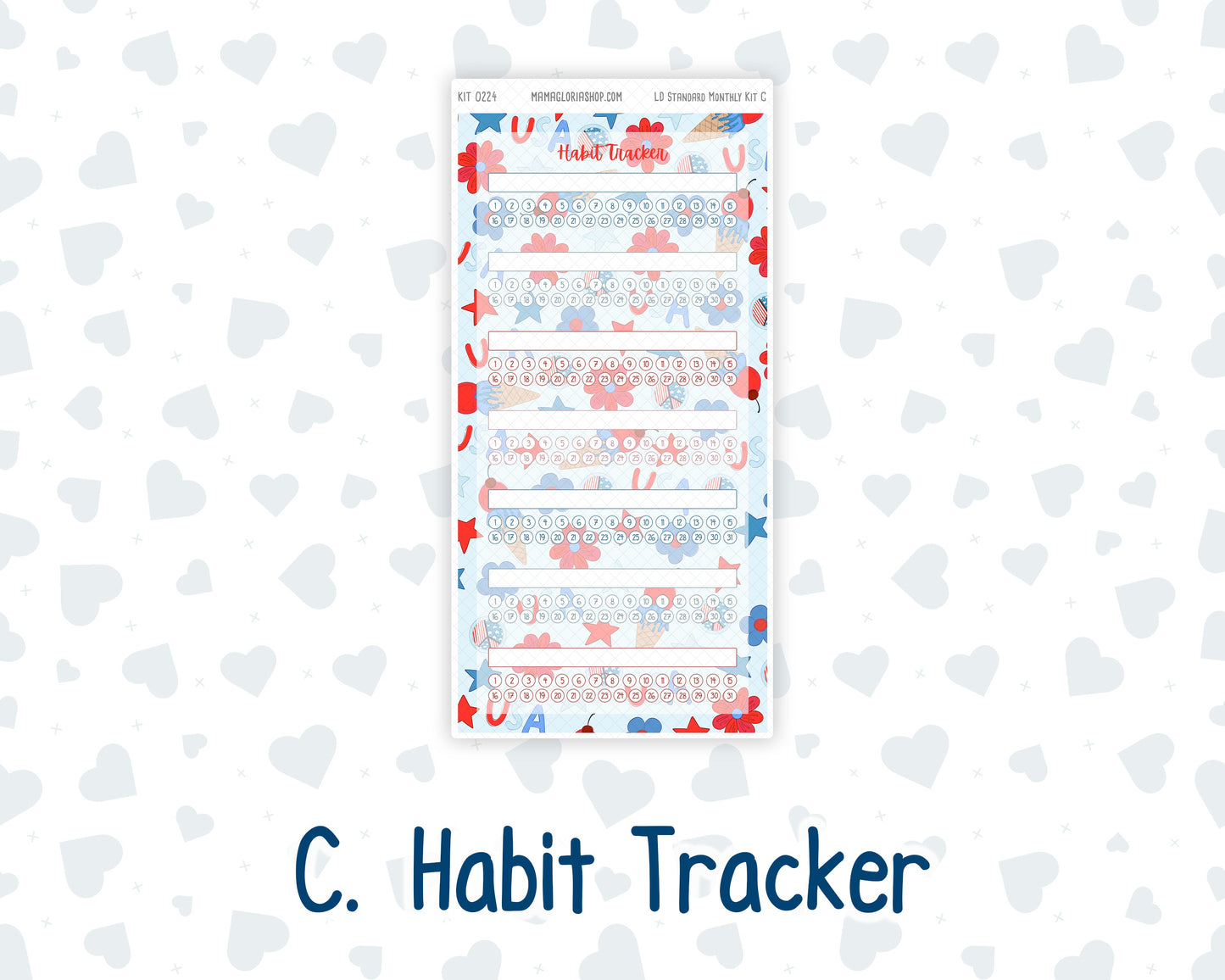 Kit 0224 - Laurel Denise Standard - Monthly Kit - July - Patriotic Parade