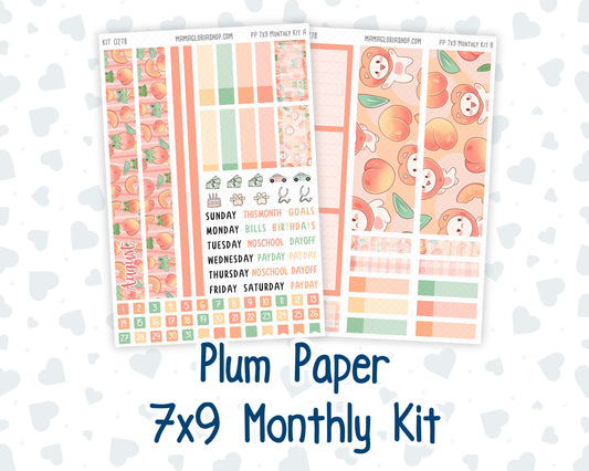 Kit 0278 - 7x9 - Plum Paper - Monthly Kit - August - Oops, All Peaches