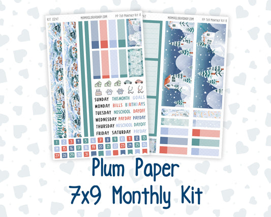 Kit 0247 - 7x9 - Plum Paper - Monthly Kit - December - Snow Day Adventures