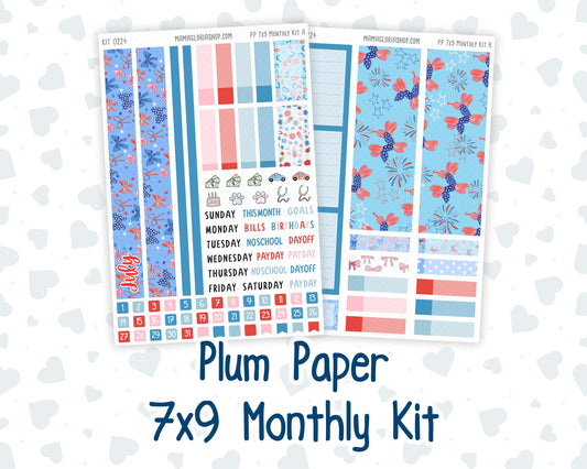 Kit 0224 - 7x9 - Plum Paper - Monthly Kit - July - Patriotic Parade