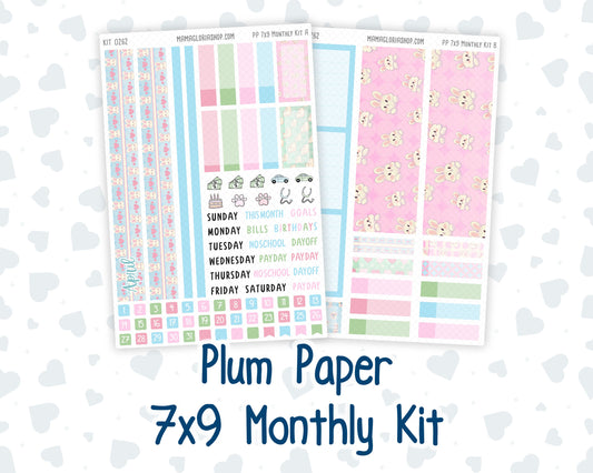 Kit 0262 - 7x9 - Plum Paper - Monthly Kit - April - Spring Puffs