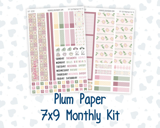 Kit 0232 - 7x9 - Plum Paper - Monthly Kit - September - Heirloom Garden