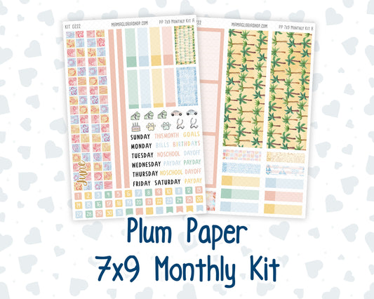 Kit 0222 - 7x9 - Plum Paper - Monthly Kit - June - Beach Day