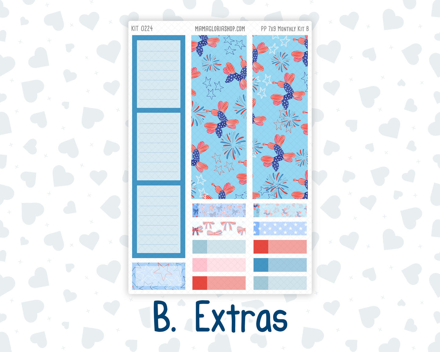 Kit 0224 - 7x9 - Plum Paper - Monthly Kit - July - Patriotic Parade
