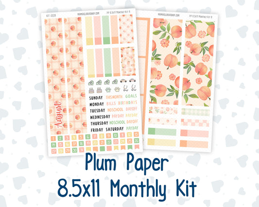Kit 0228 - 8.5x11 - Plum Paper - Monthly Kit - August - Just Peachy