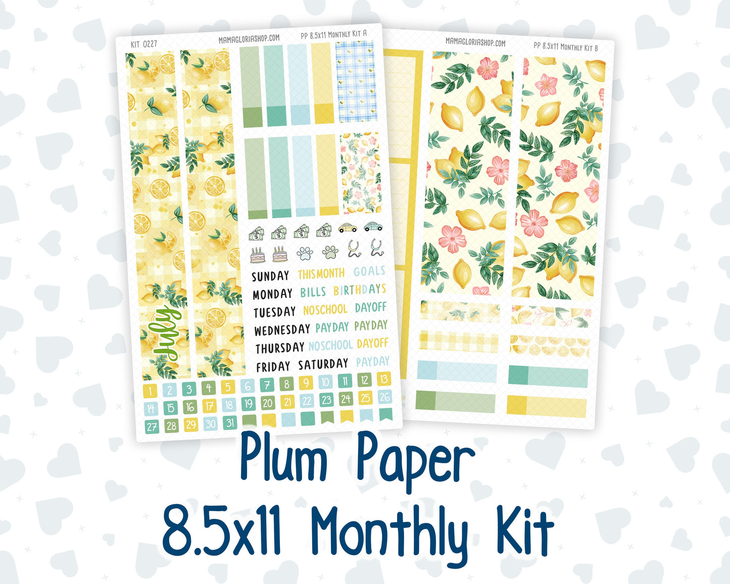 Kit 0227 - 8.5x11 - Plum Paper - Monthly Kit - July - Lemon Grove