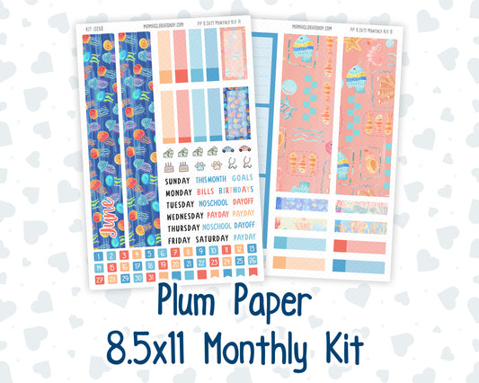 Kit 0268 - 8.5x11 - Plum Paper - Monthly Kit - June - Sea Sweeties