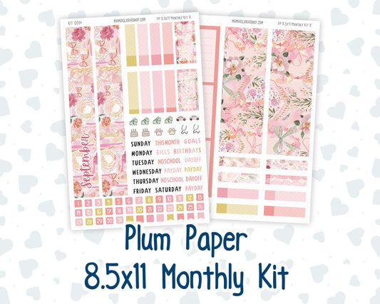 Kit 0294 - 8.5x11 - Plum Paper - Monthly Kit - September - Rosy Reveria
