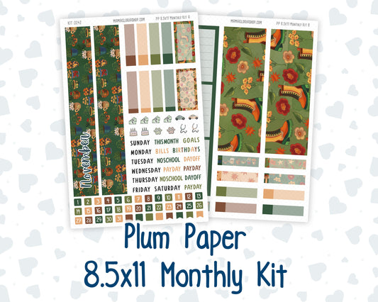 Kit 0242 - 8.5x11 - Plum Paper - Monthly Kit - November - Cottage Autumn