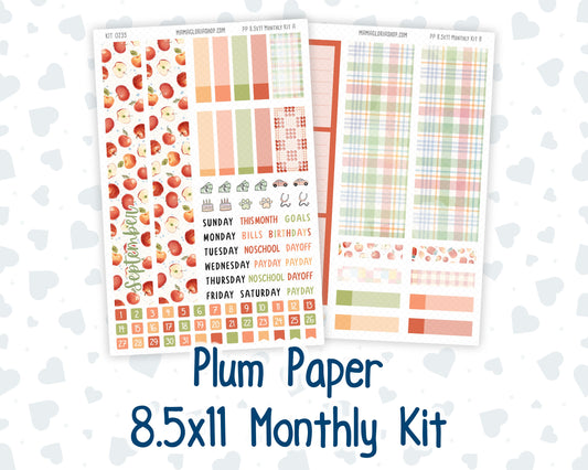 Kit 0235 - 8.5x11 - Plum Paper - Monthly Kit - September - Apple Orchard