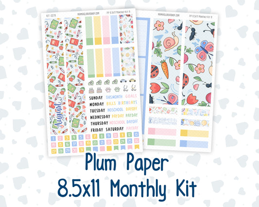 Kit 0279 - 8.5x11 - Plum Paper - Monthly Kit - August - Not Ready For School