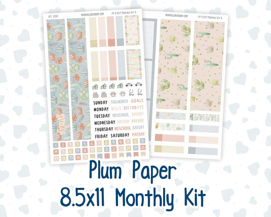 Kit 0261 - 8.5x11 - Plum Paper - Monthly Kit - April - Llama Spring