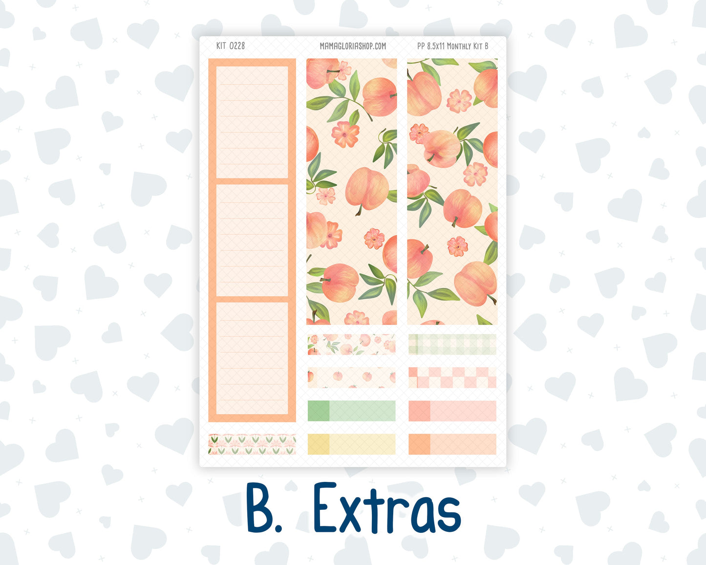 Kit 0228 - 8.5x11 - Plum Paper - Monthly Kit - August - Just Peachy