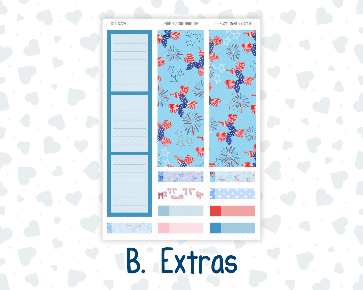 Kit 0224 - 8.5x11 - Plum Paper - Monthly Kit - July - Patriotic Parade
