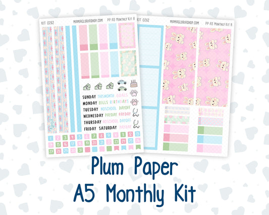 Kit 0262 - A5 - Plum Paper - Monthly Kit - April - Spring Puffs