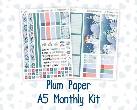 Kit 0247 - A5 - Plum Paper - Monthly Kit - December - Snow Day Adventures