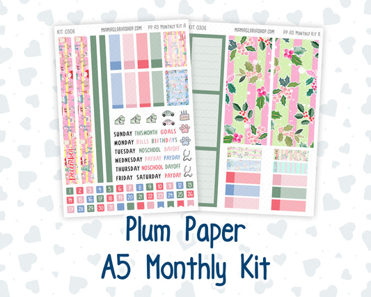 Kit 0306 - A5 - Plum Paper - Monthly Kit - December - Jolly Mischief
