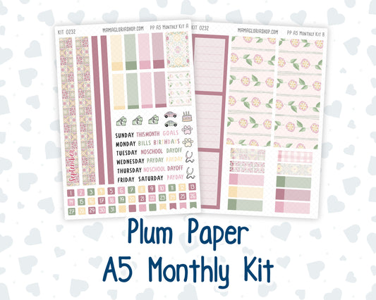 Kit 0232 - A5 - Plum Paper - Monthly Kit - September - Heirloom Garden