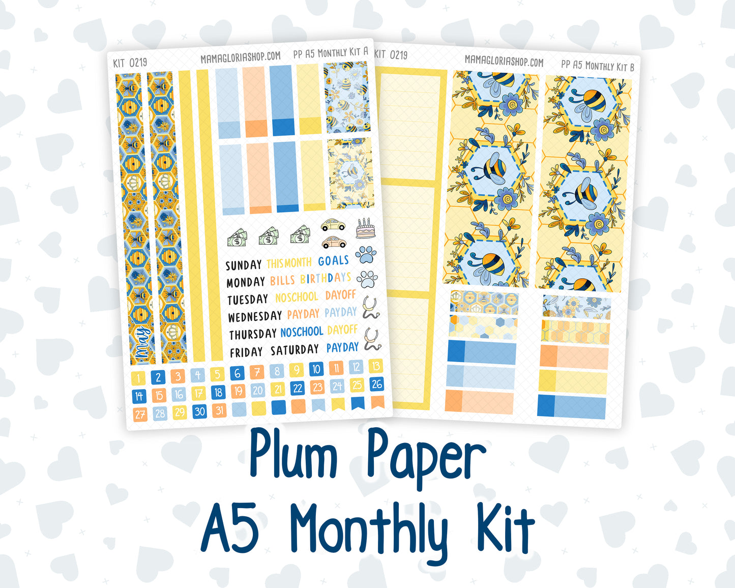 Kit 0219 Plum Paper A5– Monthly - Bee's Business- May