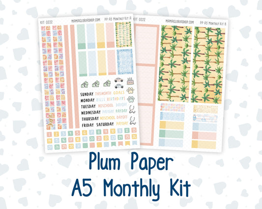 Kit 0222 - A5 - Plum Paper - Monthly Kit - June - Beach Day
