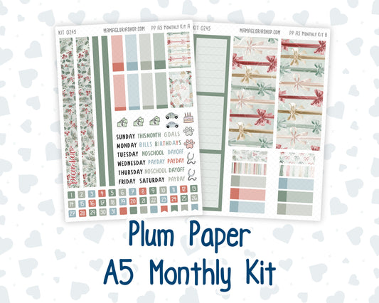 Kit 0245 - A5 - Plum Paper - Monthly Kit - December - Vintage Christmas