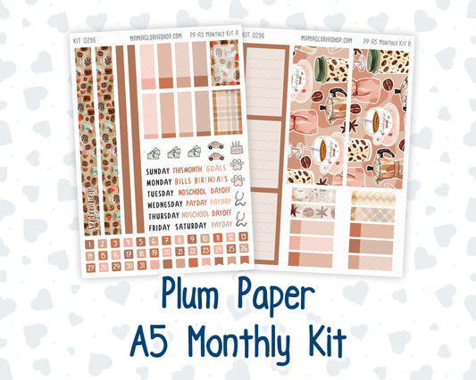 Kit 0296 - A5 - Plum Paper - Monthly Kit - September - Coffee Break