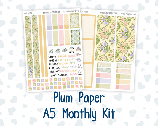 Kit 0280 - A5 - Plum Paper - Monthly Kit - Half Past Six In August