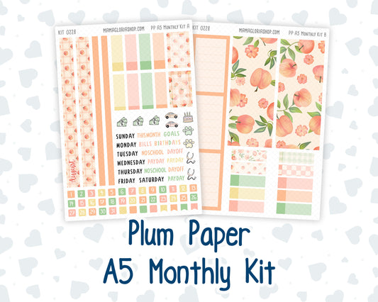 Kit 0228 - A5 - Plum Paper - Monthly Kit - August - Just Peachy