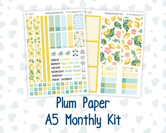 Kit 0227 - A5 - Plum Paper - Monthly Kit - July - Lemon Grove